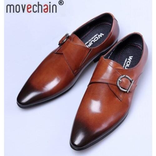 Movechain Mens Galaxy Wedding Party Dress Derby Shoes Man Pointed Toe Buckle Office Business Oxfords Mens Flats Sizes EU 38-48