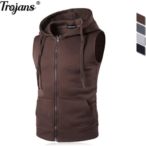 2021 Mens Sleeveless Sweatshirt Hoodies New Clothing Hooded Tank Top Sporting Hooded for Mens Joggers Sportswear Vest Tops