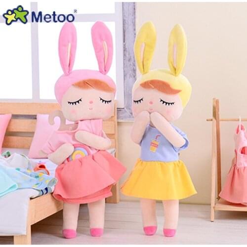 Soft Dress Up Metoo Angela Doll Clothes Can Be Changed Plush Doll Kids Toys for Girls Kawaii Stuffed Rabbit Toy Christmas Gift