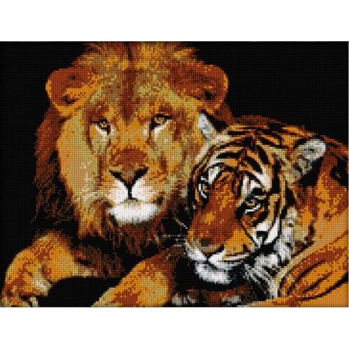 DIY 5D Diamond Mosaic Lion tiger Handmade Diamond Painting Cross Stitch Kits Diamond Embroidery Patterns Rhinestones Arts