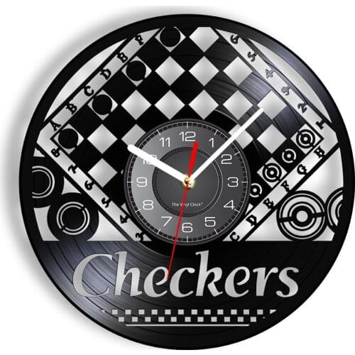 National Chess Modern Wall Lamp Black-and-white Checkers Board Laser Cut Longplay Wall Clock Cool Chess Room Interior Decoration