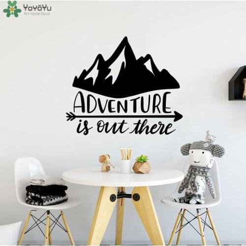 YOYOYU Wall Decal Mountain Adventure Interior Art Wall Sticker Arrow Quote Design Kids Room Gift Decor Modern Window Mural CT632