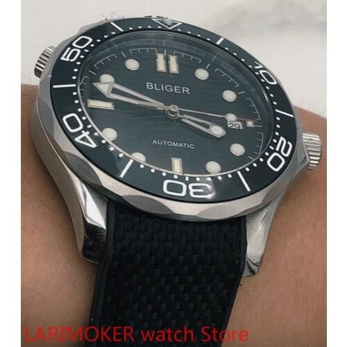 Bliger 2021 NEW mens high-quality luxury sports and leisure waterproof mens watch mechanical clock black bezel rotating