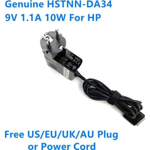 Genuine HSTNN-DA34 9V 1.1A 10W HSTNN-LA34 805289-003 AC Power Adapter For HP ElitePad 900 G1 1000 G2 Z3795 Tablet Laptop Charger