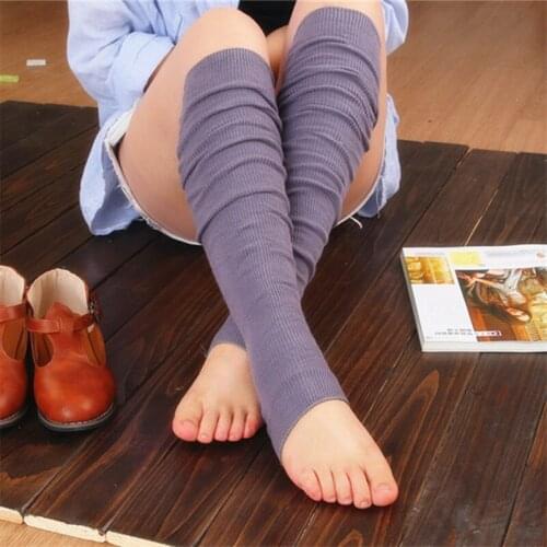 Autumn Winter Japanese Vertical Stripes Stockings High Knees Cotton Step Feet Women Pure Color Stocking 3pair/lot