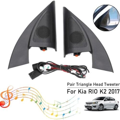 A Pair Front Triangle Head Tweeter Speaker with Wire Car tweeter audio trumpet speakers tweeter For kia RIO 2017 K2