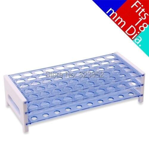 Plastic Test Tube Rack for 17/18mm Tubes, Holds 40, Detachable - Single