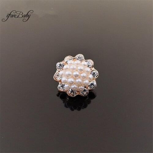 Alloy Flat back for DIY Hair Accessories pearl rhinestone buttons