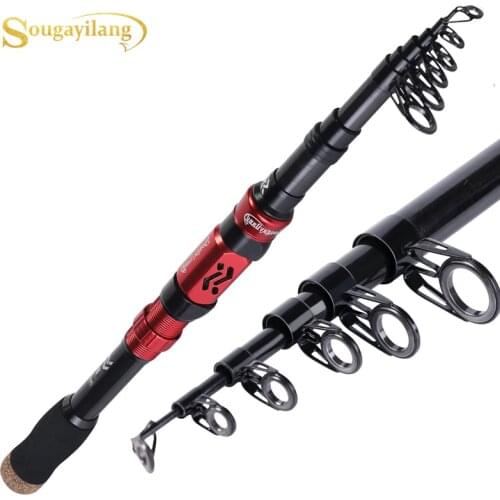 Sougayilang 1.8m-3.0m Portable Telescopic Fishing Rods UltraLight Carbon Fiber Material Spinning Rod for Saltwater Freshwater