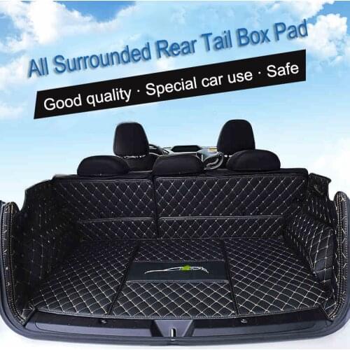 QHCP Car Trunk Mat Full Rear Trunk Tray Liner Cargo Mat Leather Floor Protection All Surrounded Foot Pad For Subaru XV 2018 2019