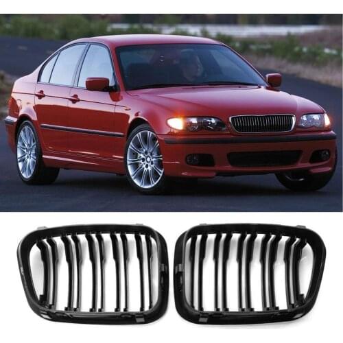 2Pcs Car Front Bumper Grilles Kidney 51138208489 51138208490 for bmws 3 Series E46 Sedan 98-01 Double Slat Replacement Grille