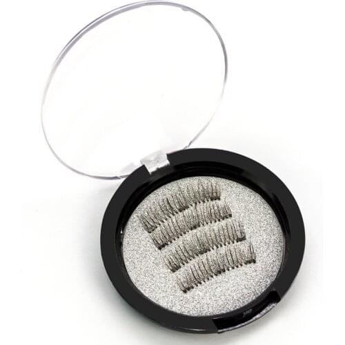 Xinleyong eyelashes with 3 magnets handmade 3D magnetic lashes natural false eyelashes magnet lashes with gift box-52HB-3