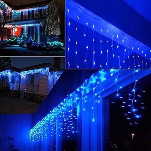 LED Blue Christmas String Lights Led Icicle Curtain Patio Decoration Light Fairy Light for Wedding Home Party Decoration