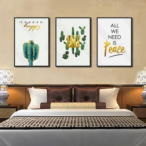 Waterproof Ink Painting Fresh Cactus Painting Sofa Background Wall Bedroom Dining Hall Corridor Porch Hanging Painting