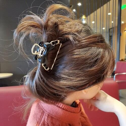 Sempli Korean Minimalist Style Geometric Metal Catch Clip Ponytail Clip Women Bath Alloy Lace Hair Clips Hair Accessories