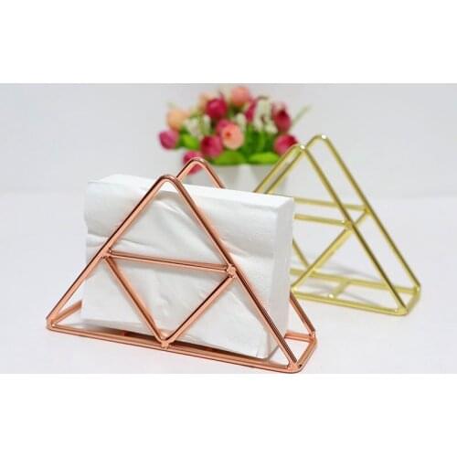 Iron Triple-cornered Napkin Rack Office Wedding Desktop Ornament Napkin Holder Table Decoration for Home Hotel