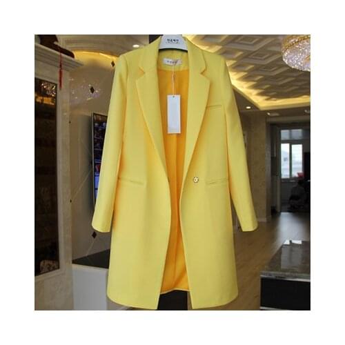 Brand European Candy Style Colors Blazer Feminino Newest 2020 Autumn Winter Women Clothing Long Loose Casual Coat Womens Jacket