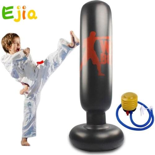 1.6M Inflatable Boxing Punching Bag Stress Punch Tower Speed Bag MMA Target Bag For Children Adult Tumbler Sandbag with Air Pump