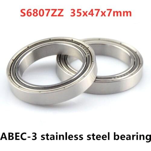 10pcs 440C stainless steel bearing S6807ZZ 35*47*7 mm thin wall deep groove ball bearing 6807Z 35mmx47mmx7mm