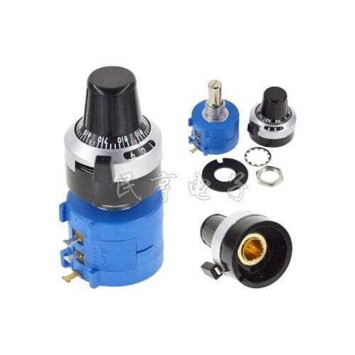 3590S-2-104L 100 k ohm precisao multiturn potenciometro 10 resistor ajustavel anel + voltas counting dial rotary knobs
