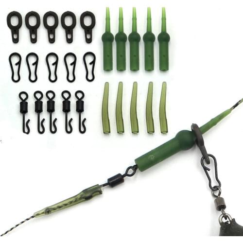 5Set=25PCS Carp Fishing Accessories Running Rig Kit Helicoper Carp Rig Making Carp Fishing Tackle Swivels Ring Fishing Tools