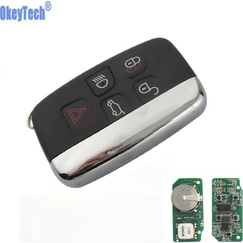 Okeytech 5 Buttons Car Keyless Entry Smart Remote Key for Range Rover Sport Evoque for Landrover LR2 LR4 315Mhz 433Mhz ID47 Chip