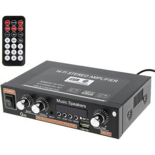 600W Wireless Stereo Audio Amplifier Car Home HiFi Music Subwoofer Speaker USB FM AMP 12V/220V Digital Power Amplifiers EU Plug