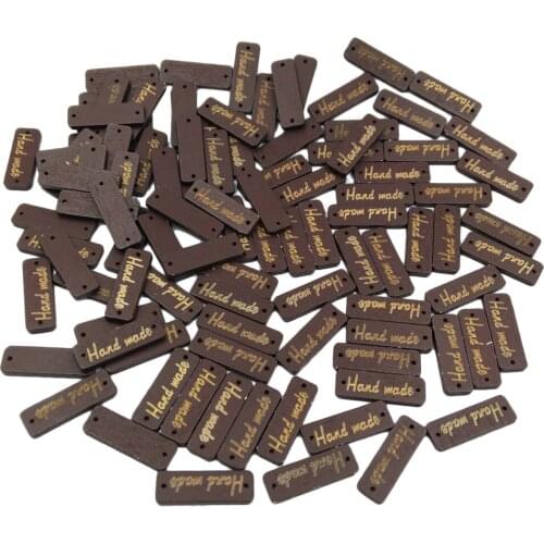 50pcs Sewing Wood Buttons 2 Holes Handmade Label Gift Tags for Scrapbooking