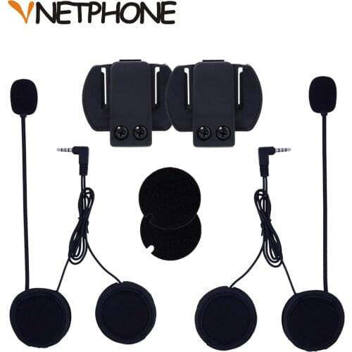 2Pcs V4/V6 Bluetooth Headpsets Microphone Headsets & Clip Bracket Helmet Intercom Motorcycle Interphone Helmet Accessories