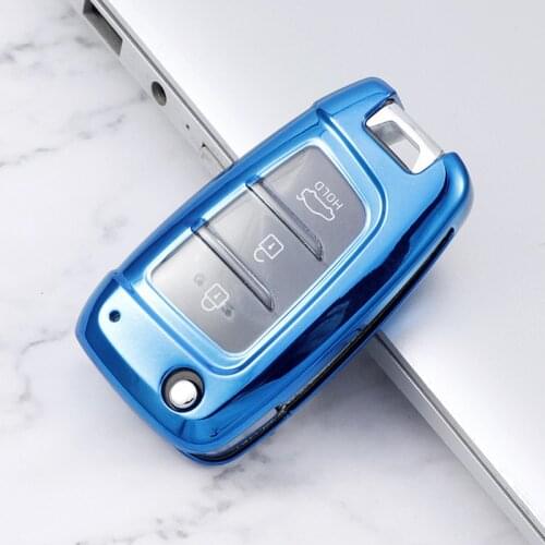 TPU Car Remote Key Case Cover For Hyundai Solaris 2 Elantra Kona i30 i35 i40 Tucson 2017 2018 Flip key