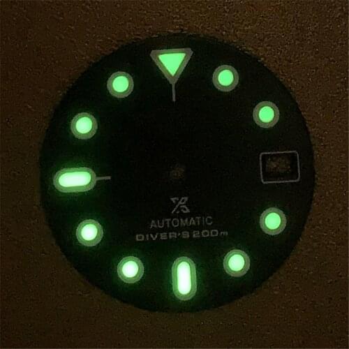 28.5 MM Green Luminous Watch Dial for NH35/NH36 Watch Movement Accessories