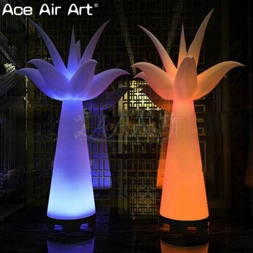 Gaint 2.2 mH inflatable lighting decoration, beautiful glowing inflatable lotus for party or event