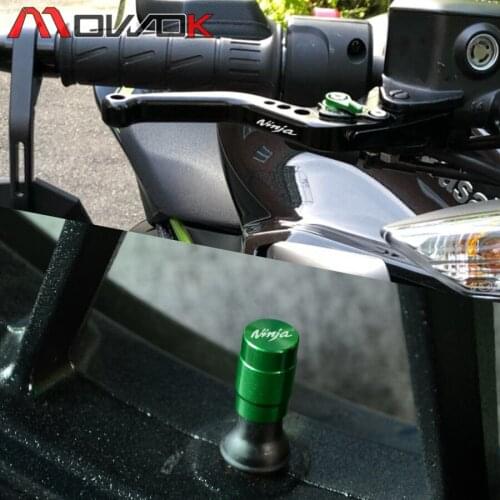 For KAWASAKI NINJA 250 300 400 NINJIA400 300 250 Motorcycle Short Brake Clutch Levers & Tire Valve caps Cover