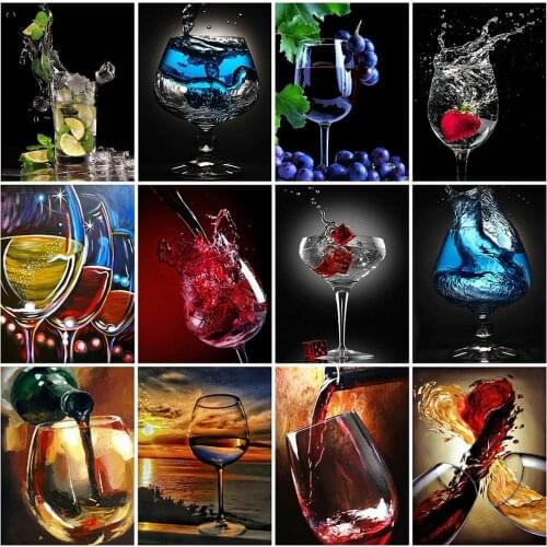 EverShine Full Square Diamond Painting Glass Diamond Embroidery Fruit Juice Cross Stitch Mosaic Scenic Picture Decor For Home