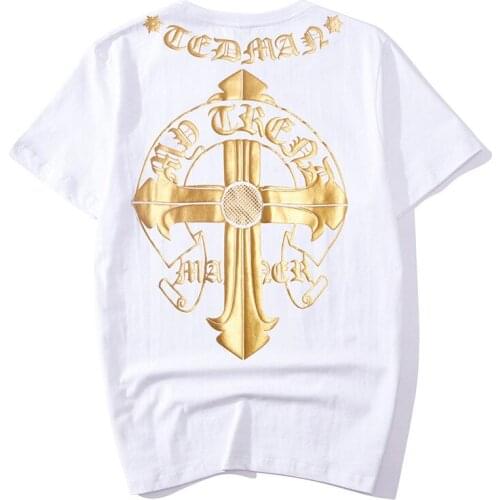 Fashion Ethnic Style Cross Men Short Sleeve T Shirt Summer O-neck Hip Hop Harajuku Casual Male T-Shirt Cotton Tops Tees Oversize