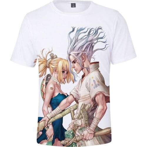 Casual Hot dr.stone boys girls 3D T shirt Summer Men Women dr.stone Popular Tees 3D t shirt Short Sleeve Suitable pullover tops