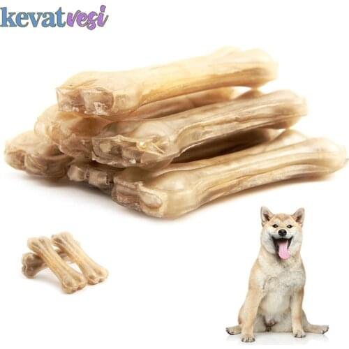 Pet Toy for Small Dogs Bones Shape Chews Toys Leather Bone Chew Teeth Cleaning Dog Chewing Snack Toy Dog Accessories