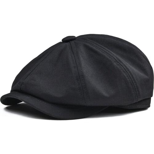 BOTVELA 100% Twill Cotton Newsboy Cap Men Women Classic Retro Hat Summer Autumn Lightweight Driver Cap 003