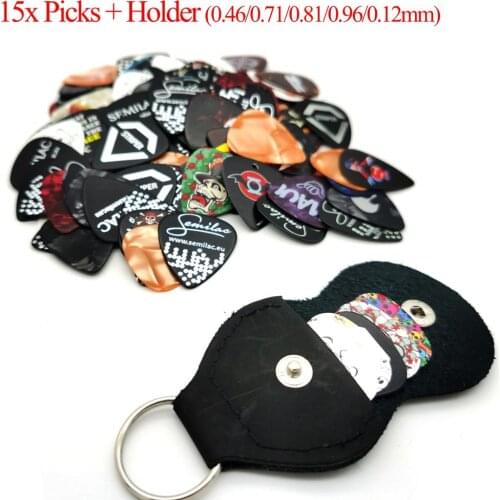 15 pieces Guitar Picks Mediator Thickness 0.46/0.71/0.81/0.96/0.12mm Random Style Guitar Accessories With Holder