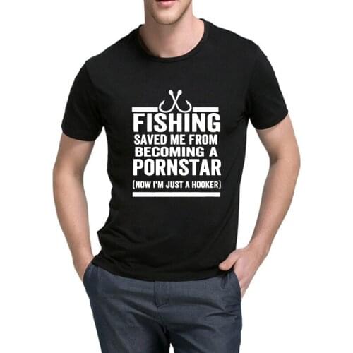 Trendy T-Shirt for Saved Me From Becoming A Pornstar Now I'm Just A Hooker Letters Print Women Men T Shirt