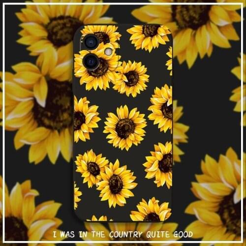 Fashion Sunflower Soft TPU Case for VIVO Y20i 91i 93 95 OPPO Realme C3 5i 6i C11 C15 A3S 1K X5S X7 7N 8 9 11X 12E 33 52 53 72 92