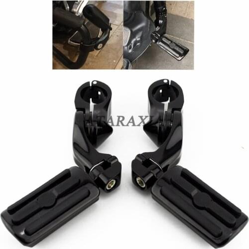 Footrests Clamp Motorcycle 1-1/4" 32mm Foot Rests Footpeg Angled Highway Engine Guard Mount For Harley Electra Glide Road Glide