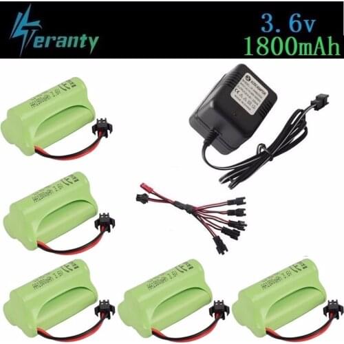 3.6v 1800mAh Battery Charger sets For RC Cars Robots Tanks Train Gun Boats Aa NiMH Battery 700mah 3.6v Rechargeable Battery Pack