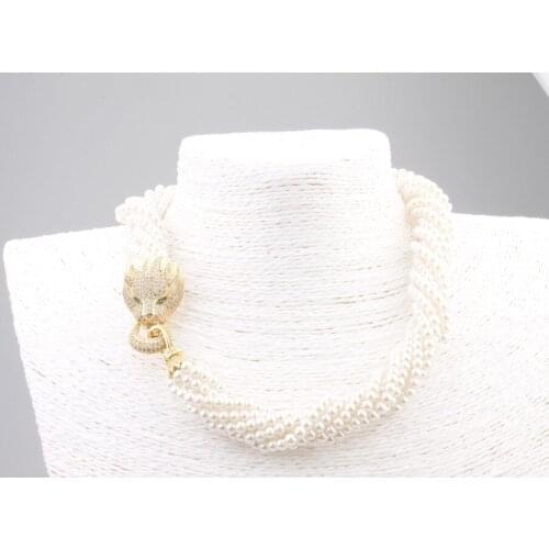 GrayBirds Free Shipping New Fashion Short Necklace Animal Panther Leopard Shell Pearl And Copper Necklace GN1043