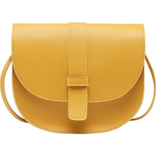 NYHED Small Women Purse Shell Messenger Bag Fashion Solid Yellow Black Crossbody Bag
