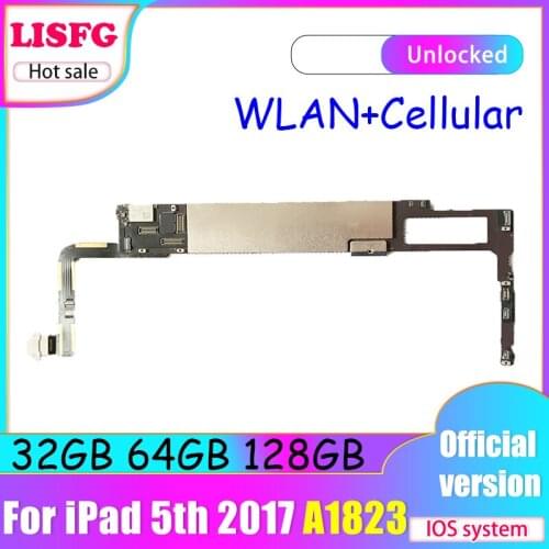 WLAN+Cellular Original unlocked for ipad 5th A1823 Motherboard Logic Board For 32GB/64GB/128G Ipad 5th Mainboard with IOS System