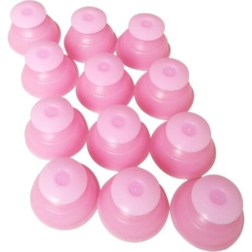 Genuine thicken silicone cupping device 12 cans egative pressure cupping pink color acupuncture body massage