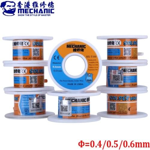 2pcs/lot Mechanic 0.4mm 0.5mm 0.6mm 55g Solder Wire Rosin Core Low Melting Point Solder Tin BGA Soldering Station Welding Tools