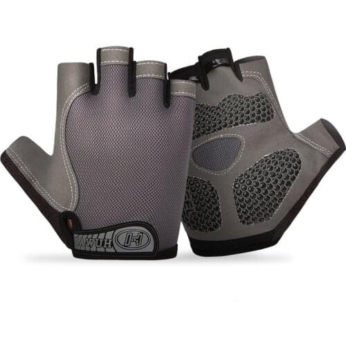 Summer Men Women Half Finger Gym Fitness Anti-Shock Breathable Mesh Mitten Outdoor Sport Bike Bicycle Cycling Non Slip Glove F2