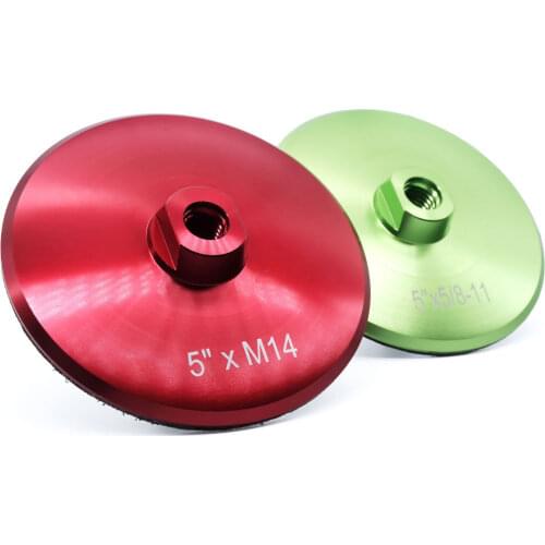 5" 125mm Hook and Loop Backing Pad With Rigid Aluminum Backing For Polishing Pads M14 & 5/8-11 Thread Brass Arbor Disc Holder